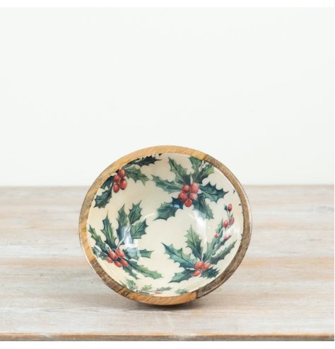 a stylish enamel wooden bowl 