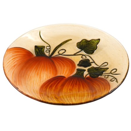 Pumpkin Patch Glass Plate, 23cm