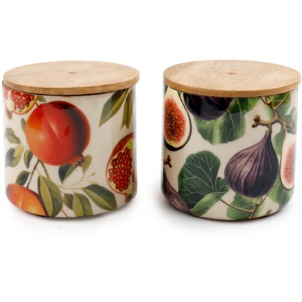 Seasonal Fruits Enamel Jar, 10cm