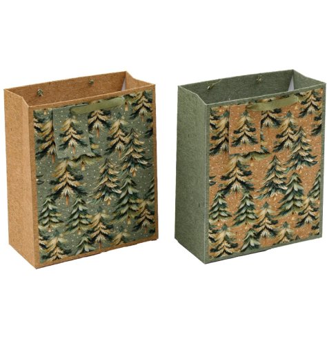 Gift your seasonal presents in style with this delightful winter forest-themed gift bag.