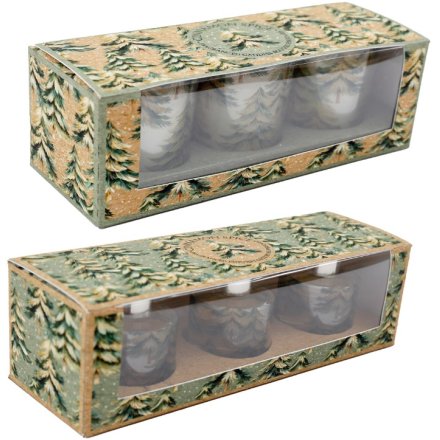 16.8cm Winter Forest Woodland Votives, 2/A 