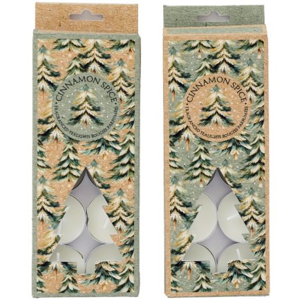 Set of 10 Winter Forest Tealight Candles