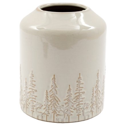 Tree Embossed Vase, 14.5cm 