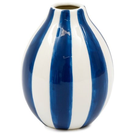 Blue Stripe Vase, 13cm 