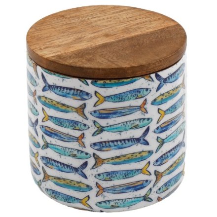 Fish Enamel Storage Jar, 10cm 