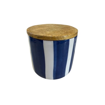 Enamel Striped Storage Jar, 10cm 