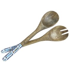 Enhance your meals with this stylish set of 2 Sardine Salad Servers.