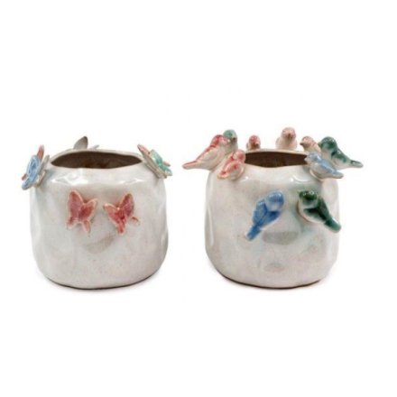 16.5cm Butterfly/ Bird Design Planter, 2A