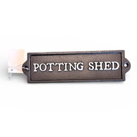 Bring vintage charm to your garden or shed with this classic cast iron sign.