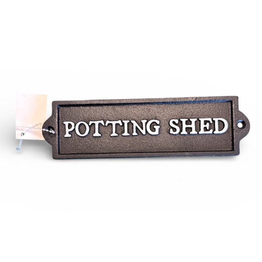 Potting Shed Cat Iron Sign, 22cm 