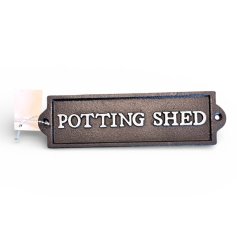 Bring classic vintage charm to your garden or shed with this cast iron decorative sign.