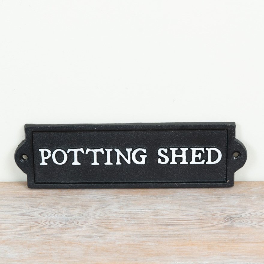 Potting Shed Cat Iron Sign, 22cm 