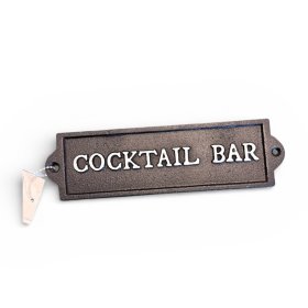 Bring vintage flair to your room with this Cast Iron Cocktail Bar Sign.