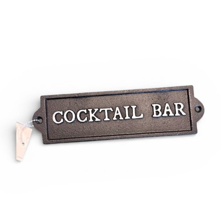 22cm Cast Iron Cocktail Bar Sign