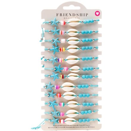 Fashion Bracelets Blue Beads With Shells & Starfish 