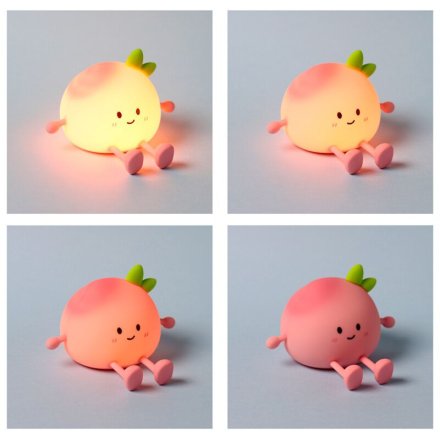 Foodiemals Peach Led Night Light Sleep Lamp & Phone Stand, 12.5cm