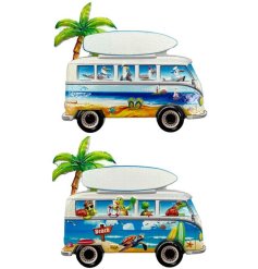 Bring seaside nostalgia home with this charming beach van magnet