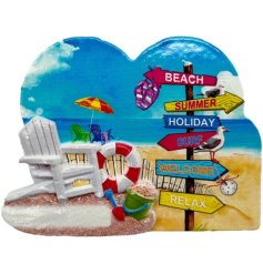 Bring coastal charm to your space with this heart-shaped Souvenir Seaside Magnet