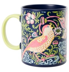 Enjoy every sip with the elegant William Morris Strawberry Thief porcelain mug.
