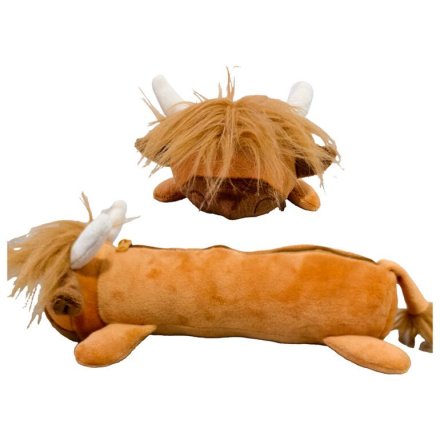 19cm Highland Coo Plush Pencil Case