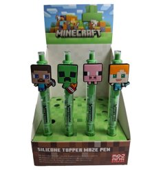 Discover the fun Minecraft Maze Pen with a colourful silicone topper