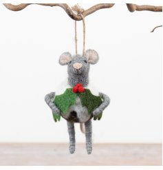 Bring holiday cheer with this cute Christmas Pudding Mouse ornament!