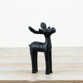 black stag ornament, decorative deer statue, modern rustic home décor, Scandi deer decoration, wholesale woodland decor