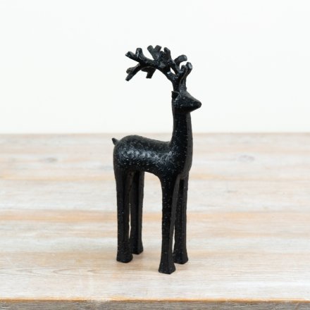 Black 25cm Deer Ornament