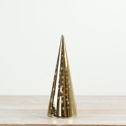 25cm Gold LED Decorative Tree