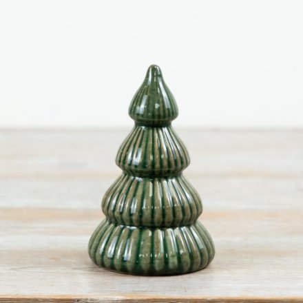 13cm Green Textured Christmas Tree Ornament