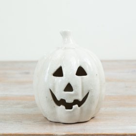 Add subtle autumn charm to Halloween with this terracotta pumpkin, perfect for seasonal décor.