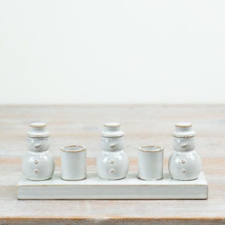 Snowman Candle Holder Ornament, 24cm