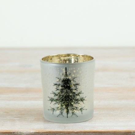 Enhance your collection with this charming frosted glass t-light holder.