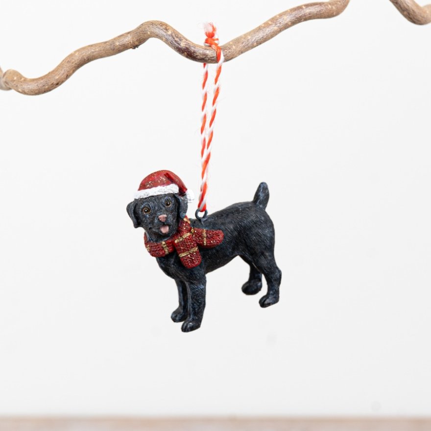 Hanging Dog Tree Deco, 8cm 