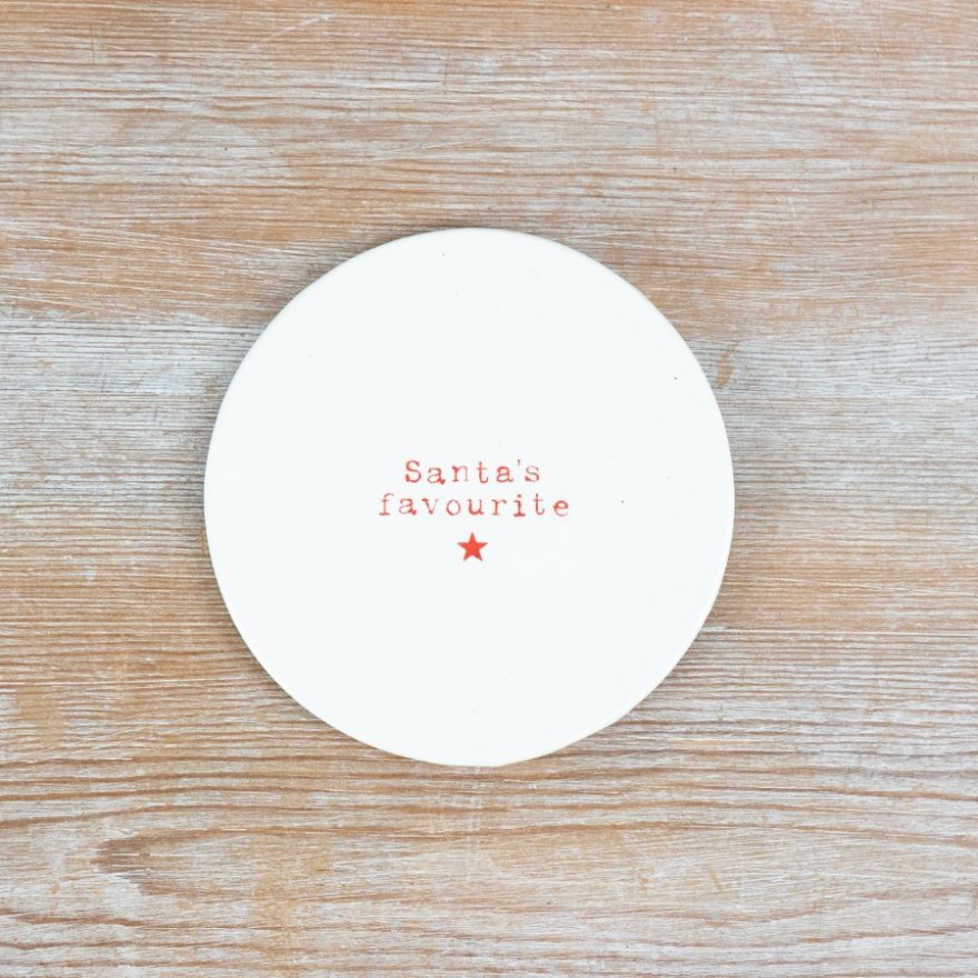 Round "Santa's  favourite" Coaster, 10cm