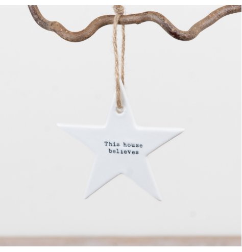 Enhance your space with this elegant porcelain star for a subtle, charming accent.