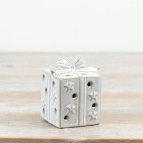 Delightful glowing gift box ornament perfect for festive décor.