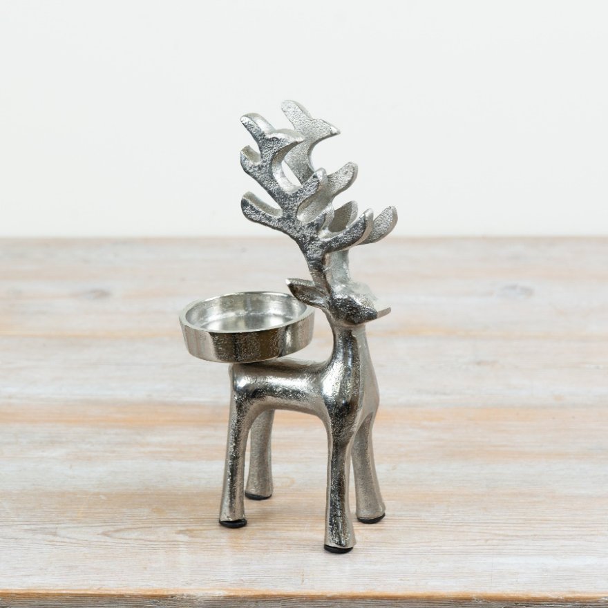 Standing Reindeer Candle Holder, 23cm 