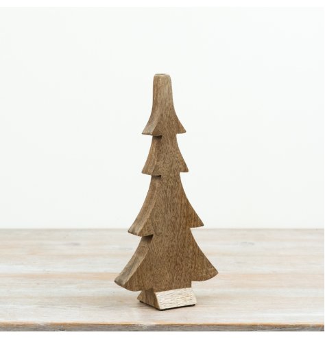 Sleek and elegant tree ornament with a smooth finish.