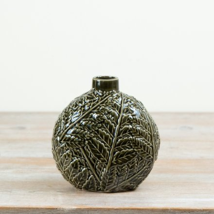 a stunning glazed leaf design vase 