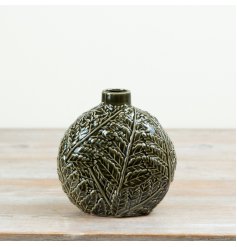 a stunning glazed leaf design vase 