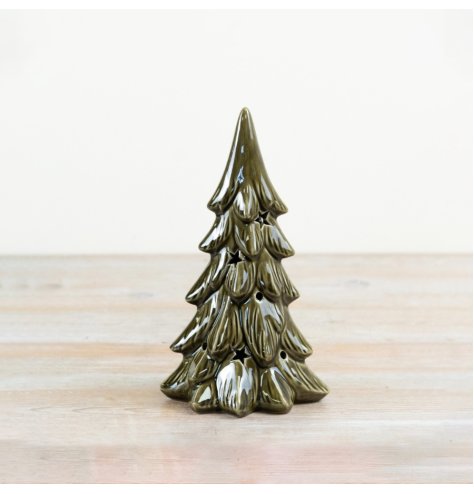 Illuminate your collection with this stylish LED ceramic Christmas tree ornament.