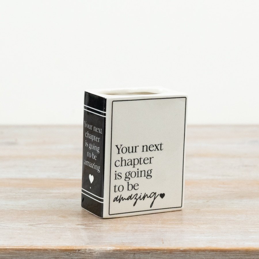 Add an uplifting, modern touch to your home décor range with this ceramic book-style vase.
