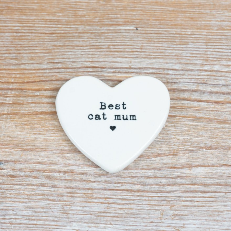 4cm Best Cat Mum Heart Token