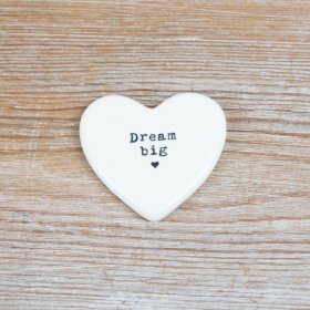 Heart Token beautifully engraved with the inspiring words "Dream Big."