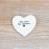 Celebrate your special bond with this charming "you are my person " heart token
