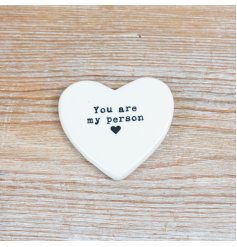 Celebrate your special bond with this charming "you are my person " heart token