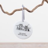 Bring cosy charm to your festive décor with this stylish marble hanging ornament.