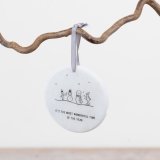 Elevate holiday décor with this elegant marble hanging ornament for a charming festive touch.