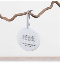 Enhance your décor with this stylish marble hanging ornament for a festive, elegant touch.